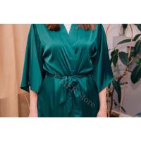 Bata de satén para mujer, lencería íntima, ropa de dormir sedosa, regalo de boda nupcial, bata de baño tipo kimono informal, camisón Sexy - details 6