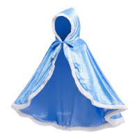 Capa de Elsa para niñas, chal de terciopelo con capucha de dibujos animados, ropa de princesa azul, invierno, 2025 - details 4