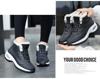 Zapatos de algodón impermeables para mujer, botines de nieve para senderismo, plataforma para mantener el calor con piel gruesa, Invierno - details 11