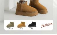 Botas de Nieve de Peluche de Lujo Calzado Plano de Tobillo para Mujer Caliente y Casual con Forro de Piel - details 3