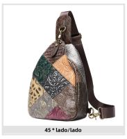 Bolso de pecho de cuero genuino de estilo étnico Niucunzh Bolso cruzado vintage para mujeres con capa superior de cuero de vaca y parches - details 8