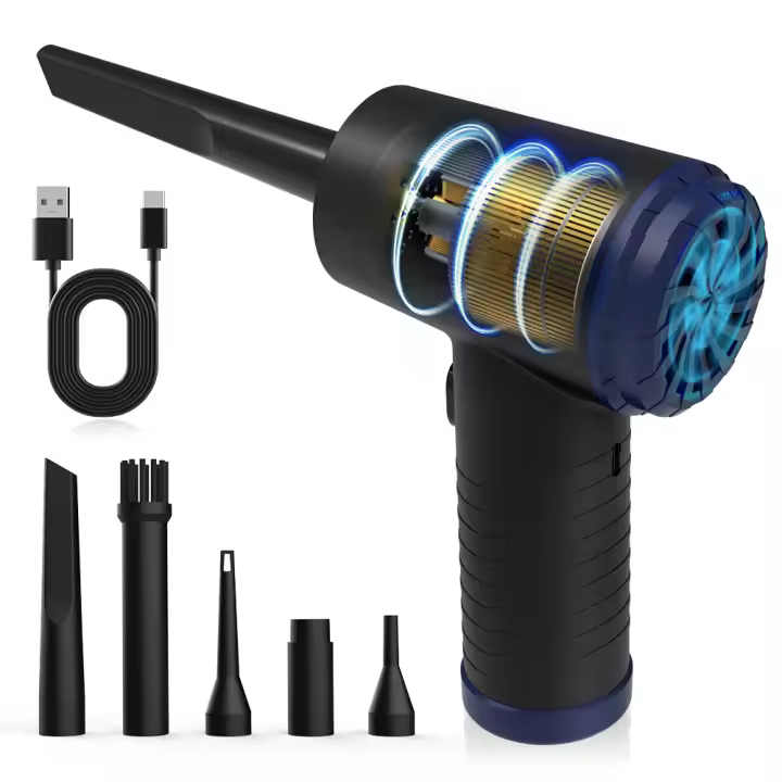 Aspirador de aire comprimido portátil, Aspirador de 7500 mAh y 100 000 RPM con cable - 1