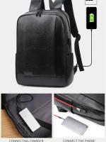 Mochila de negocios para hombre, accesorio sencillo de carga USB, ligera, para viaje, 1 paquete de 15,6 pulgadas - details 2