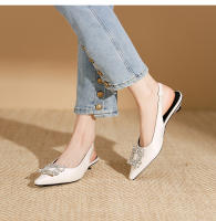 Nuevos zapatos planos de estilo francés con hebilla cuadrada y boca baja para mujer - details 18