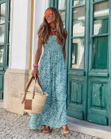 Vestido estampado de alta gama, estilo puro lujuria, falda con tirantes florales retro - details 16