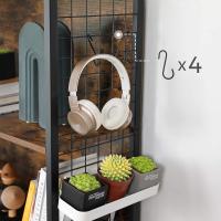 4 Niveles, Estantería Decorativa, para Libros, CD, Carpetas, Ganchos en S, para Salón - details 4