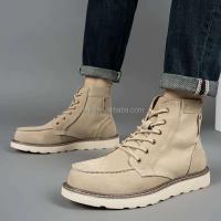 Nuevas botas formales de cuero genuino de alta calidad con hebilla de logotipo, correa de vaca real, zapatos clásicos Oxford para exteriores, senderismo para hombres - details 7