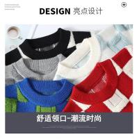 Ropa hombres suéter Harajuku moda tejida ropa informal estilo Hip Hop pulóver de gran tamaño Casual cuello redondo suéteres Vintage - details 4