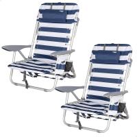 Sillas Plegables de Playa Paquete de 2 Multiposición Jardín, Terraca, Camping Diseño Beige - details 26