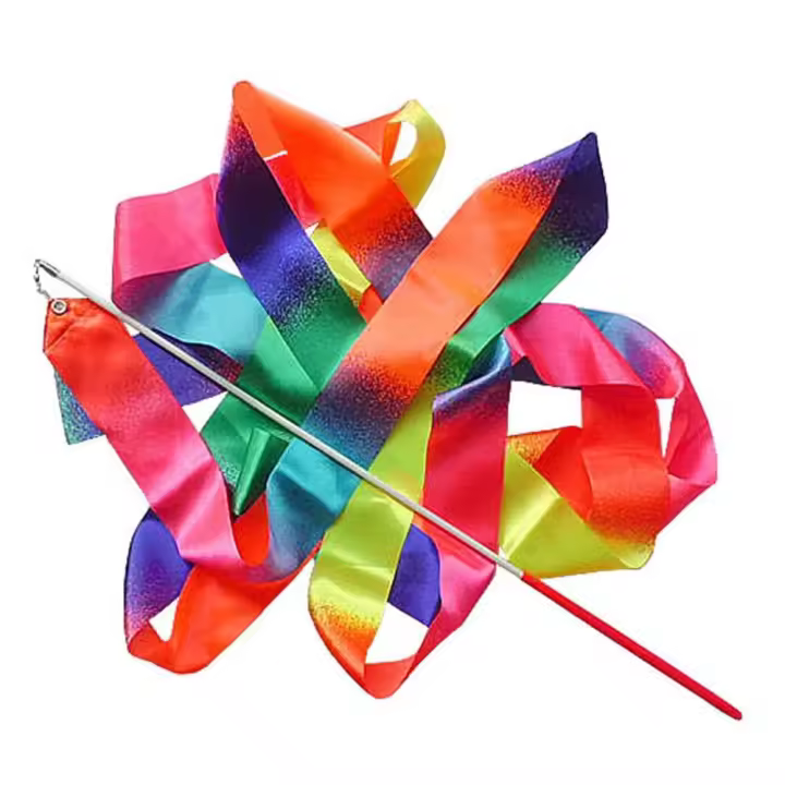 Cintas de gimnasia para Ballet, cintas de colores para entrenamiento artístico rítmico, varilla giratoria, 10 colores - 1