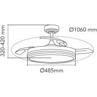 Ventilador LED aspas plegables Blanco 45W con Memoria de encendido y Mando a distancia CCT Regulable - details 4