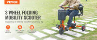 VEVOR-patinete de movilidad plegable de 3 ruedas para personas mayores, Scooter de movilidad eléctrico portátil, silla de ruedas de viaje para todo terreno - details 1