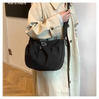 Bolso de hombro plisado de nailon a la moda, bolso cruzado con cordón de estilo coreano de Color sólido, bolso de mano ligero de gran capacidad para niñas - details 21