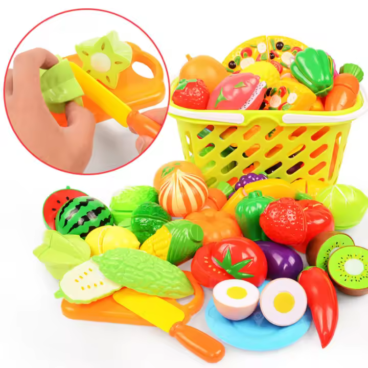 Juego de cocina divertido para niños y niñas, Set de 6/10/13/24 piezas para cortar frutas y verduras, casa de juegos de comida, rompecabezas, juguetes educativos para niños y niñas, regalos de navidad - 1