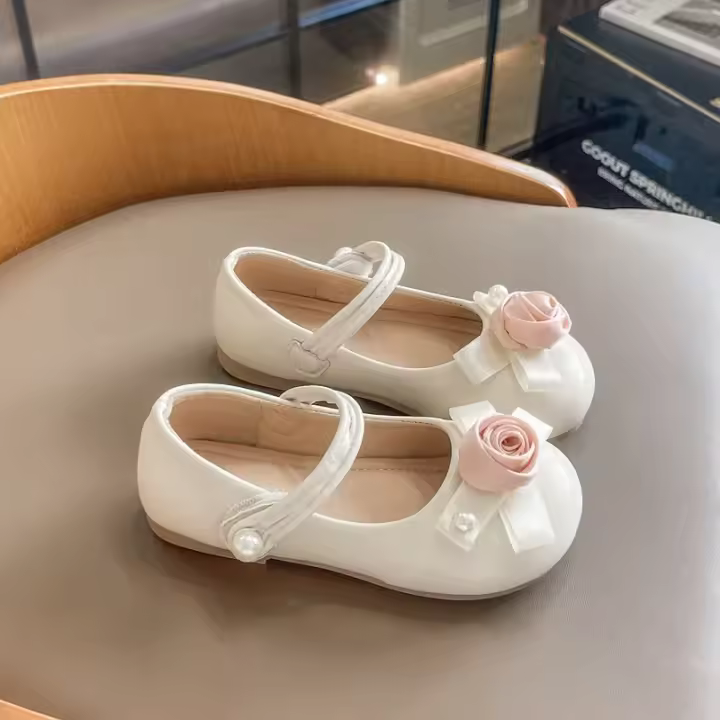 Zapatos planos de cuero para niña, elegantes zapatos de princesa navideños, suela suave, primavera y otoño, novedad - 1