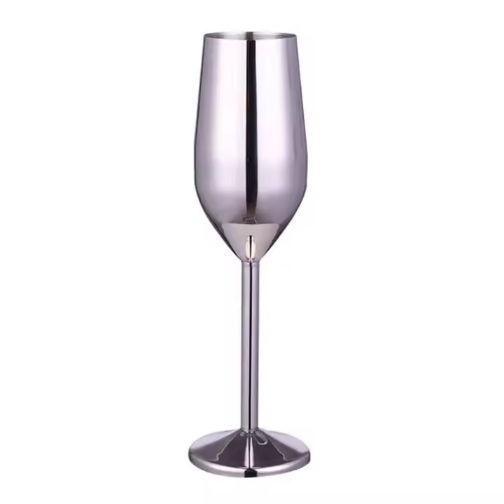 Copa de champán de vino tinto de acero inoxidable 304 de color Sier de oro rosa para fiesta de restaurante y Bar - 1