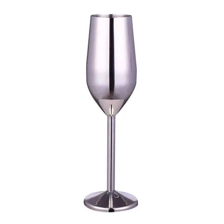 Copa de champán de vino tinto de acero inoxidable 304 de color Sier de oro rosa para fiesta de restaurante y Bar - 1