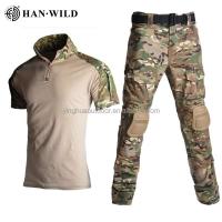 Hanye Traje de entrenamiento táctico de 10 bolsillos, camisa de camuflaje para senderismo y camping, protector de cinturón - details 7