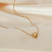 Collar minimalista de corazón de oro para mujer: elegante cadena de clavícula de acero inoxidable, joyería de trabajo diario - details 2