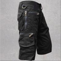 Los hombres sueltos rectos verano de gran tamaño tendencia casual mediados de pantalones multi-bolsillo de trabajo pantalones cortos de cinco pantalones - details 10