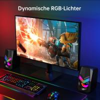 Juego de altavoces para PC, minialtavoces RGB para juegos, altavoces de ordenador alimentados por USB 2,0, altavoces de monitor pequeños para ordenador portátil, 10w - details 2