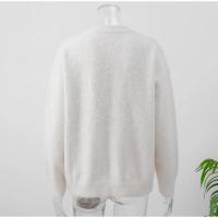 Jersey informal de punto con bordado de Jacquard blanco para mujer, Jersey holgado de manga larga con cuello redondo elegante, jersey de viaje para señora nueva 2024 - details 2
