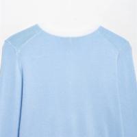 PB & ZA 2025 Chaqueta de punto de manga larga con cuello redondo y borde empalmado, cárdigan versátil informal sencillo con una hilera de botones para mujer - details 6