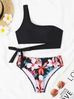 Conjunto de bikini de un hombro, trajes de baño, trajes de baño, ropa de playa sexy 2025 con relleno suave para mujer - details 16