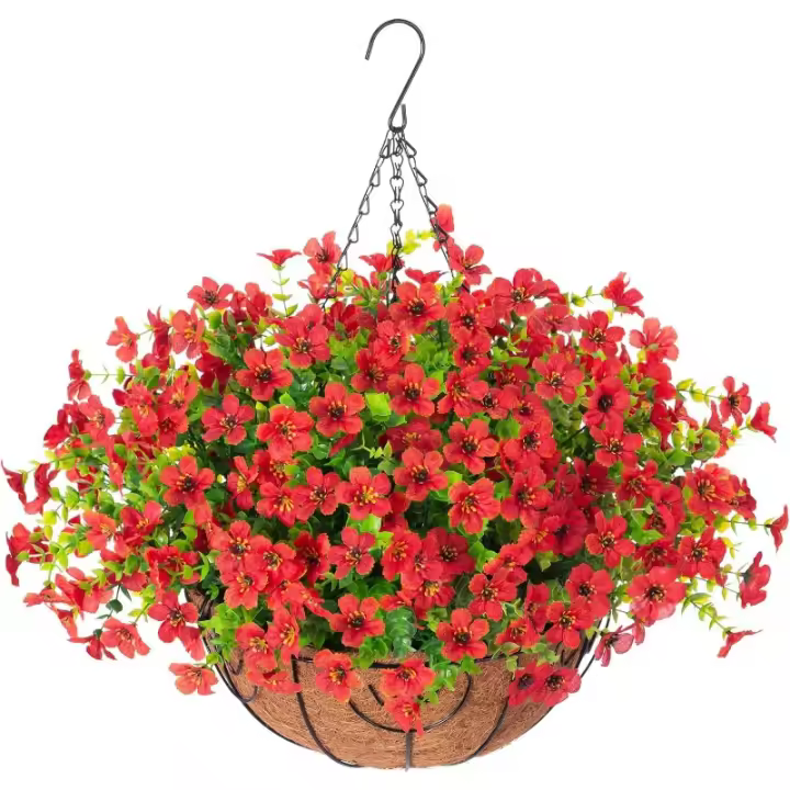 Flores Colgantes Artificiales de Imitación Decoración Exterior de Verano Resistente al Sol UV - 1