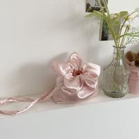 Paquete ligero de bolsillo con cordón de flores, bolsa de almacenamiento, bolso de flores de estilo coreano, bolso de hombro de mezclilla satinado a cuadros, compras - details 18