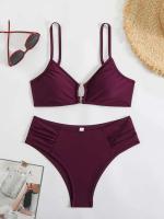Bikini sexy, traje de baño de dos piezas, conjunto de bikini de cintura alta, traje de baño para mujer con realce, ropa de playa 2025 - details 8