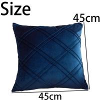 Funda de almohada de rejilla de doble línea de 45x45cm, funda de cojín de terciopelo de estilo nórdico de lujo, funda de almohada Rectangular suave para sofá y dormitorio - details 0