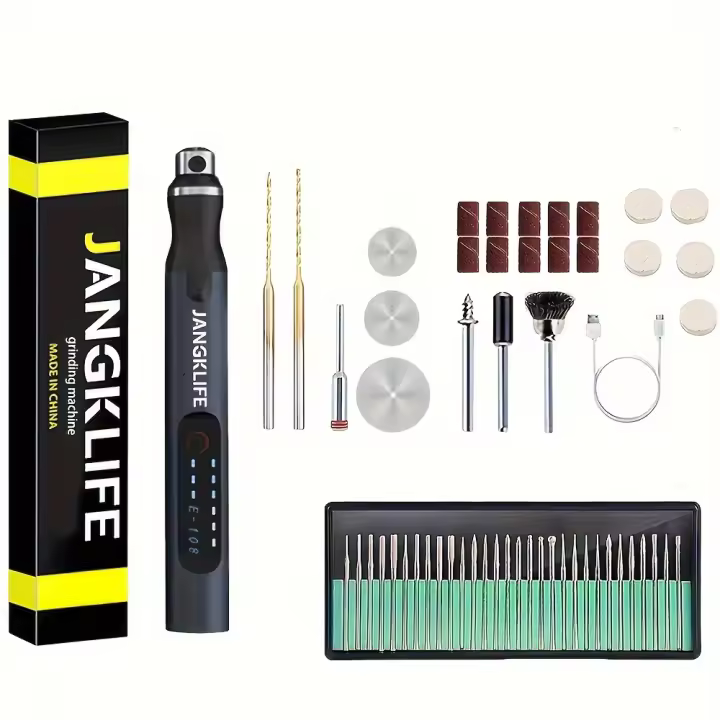 54pcs Pluma Eléctrica Portátil Recargable USB, Ajustable de 3 Velocidades, Perfecta para Pulir, Pulir, Grabar, Manualidades de Joyería, Esencial para Joyería - 1