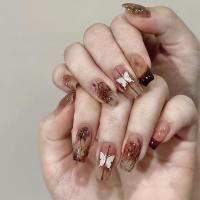 Caja de 24 piezas uñas removibles estilo corto parches uñas postizas uñas tabletas - details 15