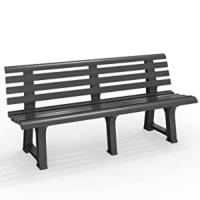 Banco de jardín Verde Gris Blanco para 3 Personas 145x49x74 cm de plástico Duradero con Respaldo