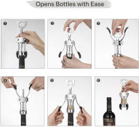 Sacacorchos de ala Premium de aleación de Zinc, abrebotellas mejorado multifuncional, accesorios de cocina - details 2