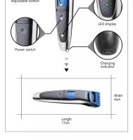 Kemei-cortadora de pelo inalámbrica para hombre, Kit de aseo profesional, eléctrico, recargable, 0,4-8,5mm, 19 longitudes ajustables - details 4