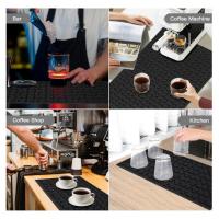 Tapete para barra, tapetes de 30x15x0,8 CM, tapete de silicona apto para alimentos, tapete antideslizante para servicio de barra, tapete para derrames, negro - details 5