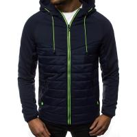 2025 Suéter casual con capucha para hombre, chaqueta con costuras, color a juego, estilo - details 1