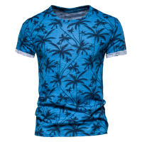 Novedad de verano, camiseta estampada, camisa de fondo para hombre con cuello redondo a la moda, top informal para hombre - details 19