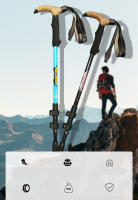 Palos de Senderismo Fonoun Carbono Ultra Ligeros para Escalada Alpenstock 55-120cm Resistente al Desgaste y a las Sobrecargas Absorción de Choques FGP02 - details 0