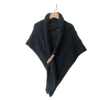 Capa de Poncho frontal abierta para mujer, bufanda de invierno, chal, capa de Poncho - details 7