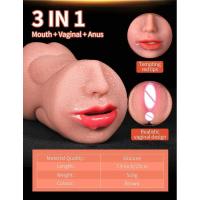 Leten 3 en 1 juguetes sexuales masturbación para hombres Garganta Profunda Artificial Real Pussy Oral masturbador masculino mamada realista Vagina de goma - details 3