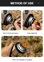 Convertidor para acampar, quemador, junta, adaptador de contenedor, accesorios para estufa de gas al aire libre, adaptador de llenado de propano - details 7