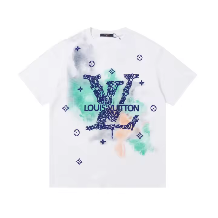 Las mejores camisas casuales básicas de moda de verano, camisetas holgadas de algodón puro para hombres y nuevas camisas de manga corta para parejas con estampados de logotipos en la parte delantera. - 1