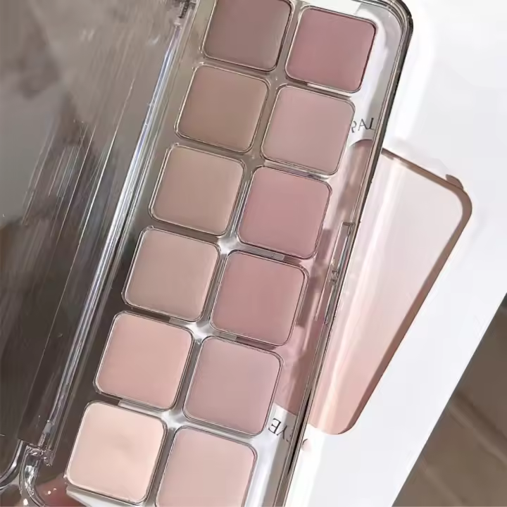 Paleta de Sombras de Ojos Mate Saturación Baja 12 Colores Duraderos Diseño Coreano Tonal Nude Earth - 1