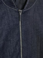 Conjunto Vaquero OUWU Minifalda, Cintura Delgada, Bomber, Manga Larga, Top con Crema, Cintura Alta, Corte en A, Falda Plisada - details 4