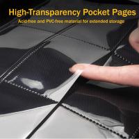 Álbum de Cartas Coleccionables, 400 Cartas -Álbum de Fundas para cartas de Bolsillo Impermeable Transparente,(Negro) - details 2