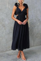 BUNO-Vestidos sin mangas para mujer, vestido plisado con tirantes elegantes, Espalda descubierta, vestidos de lino y algodón de verano, cintura alta, venta al por mayor, envío triangular - details 13