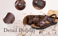 Sandalias de verano para hombre, sandalias de senderismo y montañismo, suela antideslizante, sandalias de cuero para playa, chanclas ergonómicas - details 3